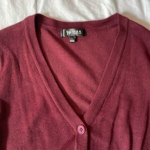 🍒Dark cherry cropped cardigan NWOT